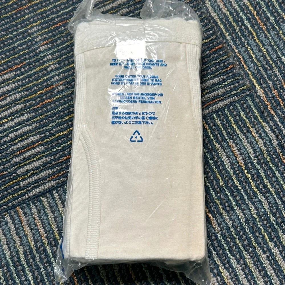 Vintage Lands End Briefs 42 White 3-Pack Cotton Underwear Tighty Whities New